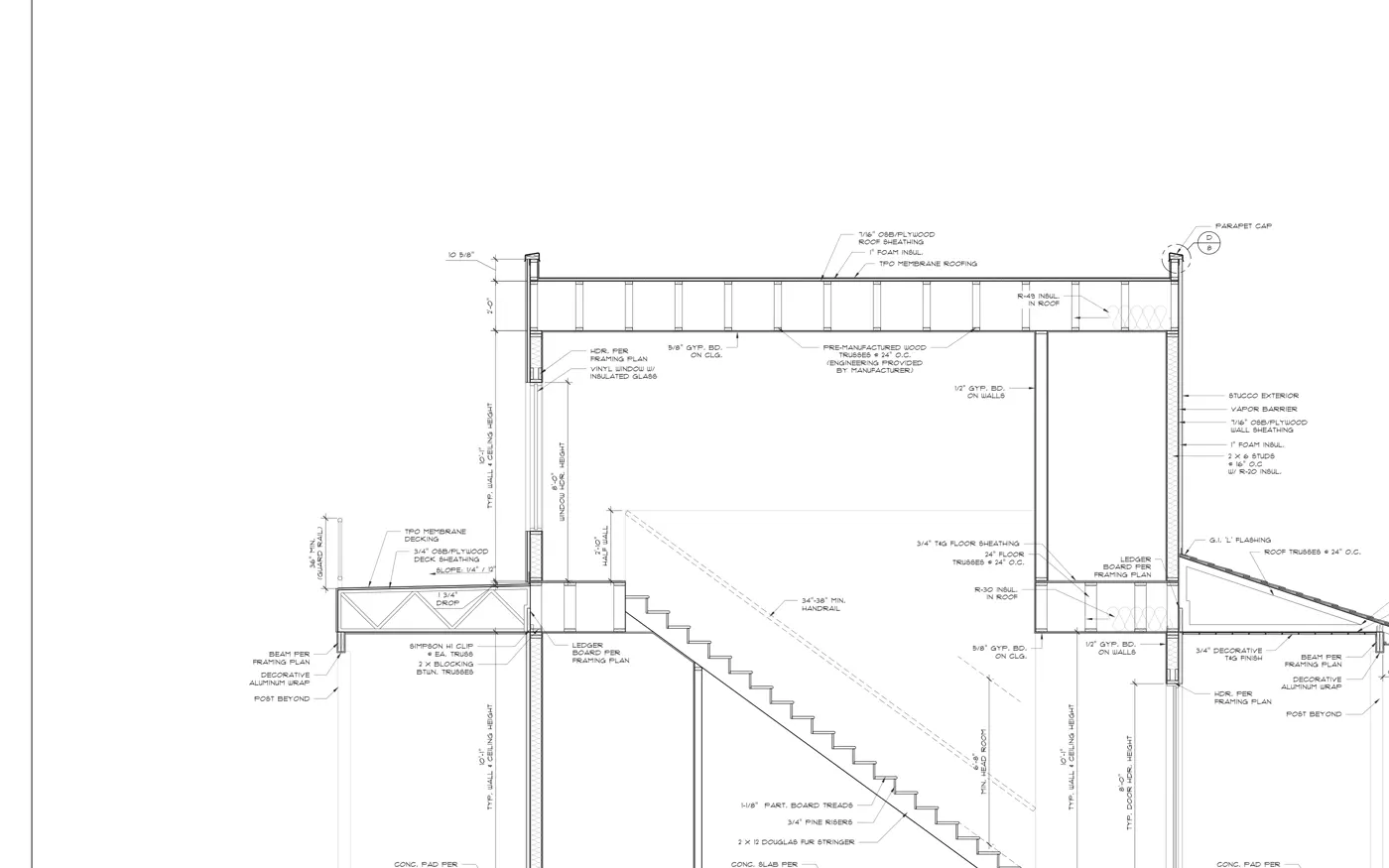 Cropped building section for an Arizona custom residence