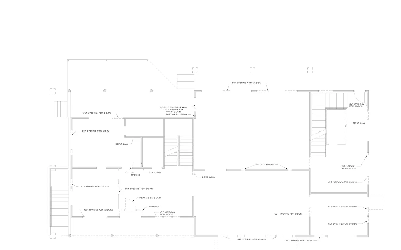 Cropped demolition plan for an Arizona residential remodel